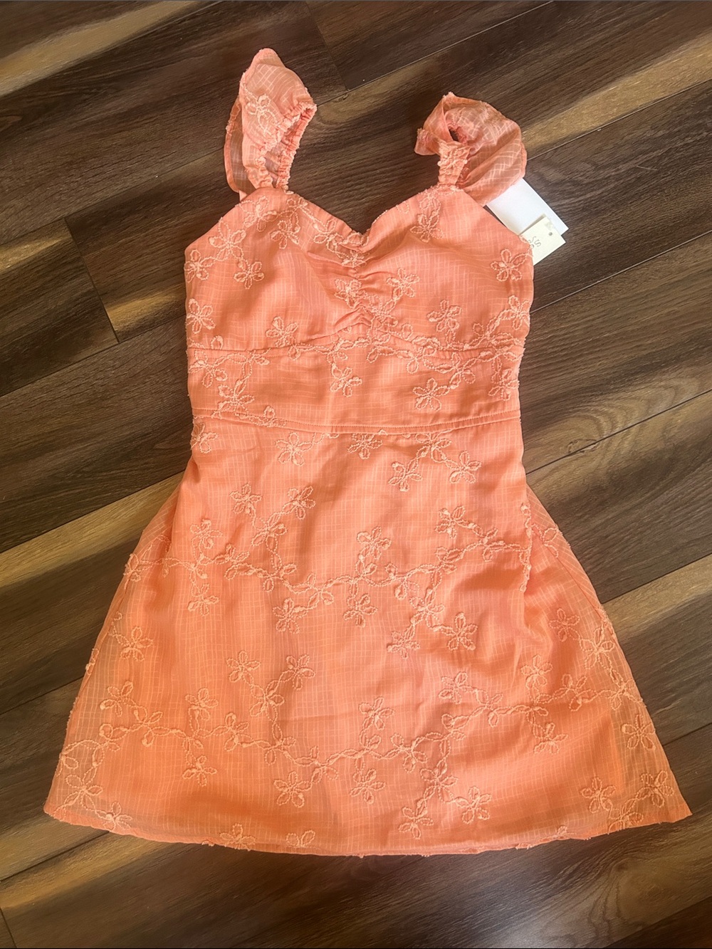 Girls size Large Sea + Skye NWT beautiful embroidered Melon colored Tank dress